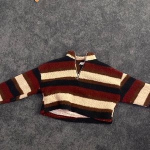 Fuzzy and cozy sweatshirt striped colors